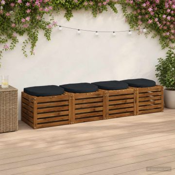 Cuscini per Sedia in 4 Pezzi 4 pz 100% Poliestere Blu Scuro