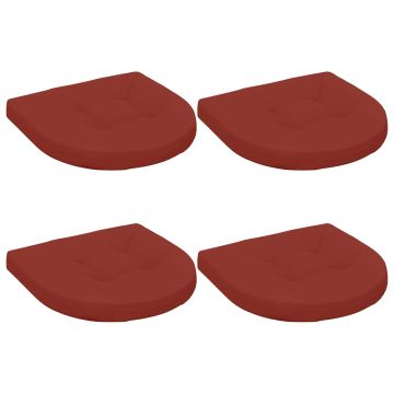 Cuscini per Sedia in 4 Pezzi 4 pz 100% Poliestere Rosso