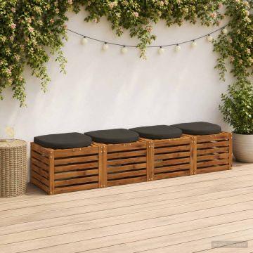 Cuscini per Sedia in 4 Pezzi 4 pz 100% Poliestere Antracite