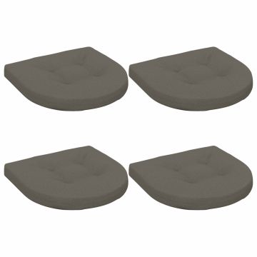 Cuscini per Sedia in 4 Pezzi 4 pz 100% Poliestere Grigio