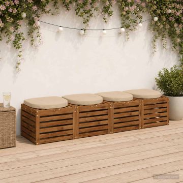 Cuscini per Sedia in 4 Pezzi 4 pz 100% Poliestere Crema