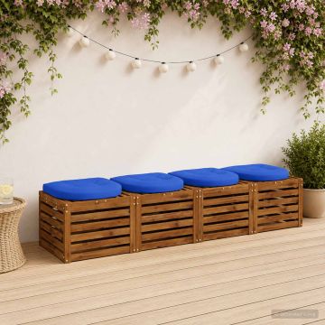 Cuscini per Sedia in 4 Pezzi 4 pz 100% Poliestere Blu Reale