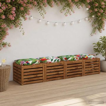 Cuscini per Sedia in 4 Pezzi 4 pz 100% Poliestere Multicolore