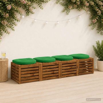 Cuscini per Sedia in 4 Pezzi 4 pz 100% Poliestere Verde