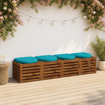 Cuscini per Sedia in 4 Pezzi 4 pz 100% Poliestere Turchese