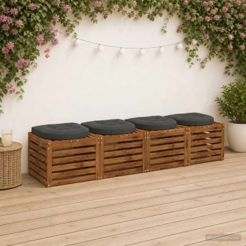Cuscini per Sedia in 4 Pezzi 4 pz 100% Poliestere Antracite