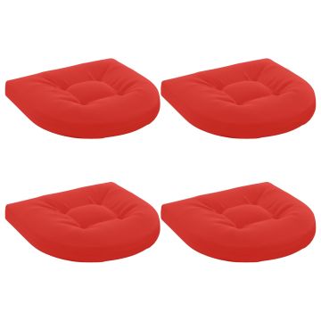 Cuscini per Sedia in 4 Pezzi 4 pz 100% Poliestere Rosso