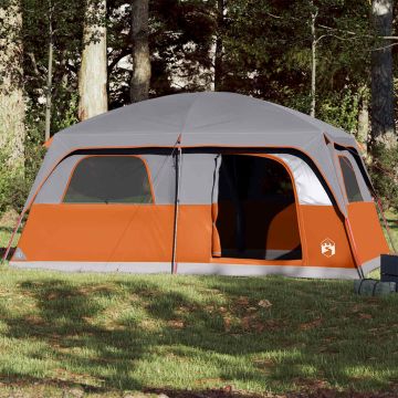 Tenda Familiare Cabina 8 Persone Grigia Arancione Impermeabile