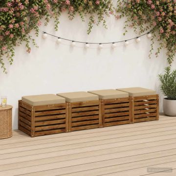 Cuscini per Sedia in 4 Pezzi VUGHT 4 pcs 100% Poliestere Beige