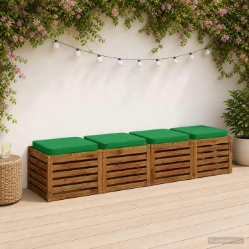 Cuscini per Sedia in 4 Pezzi VUGHT 4 pcs 100% Poliestere Verde
