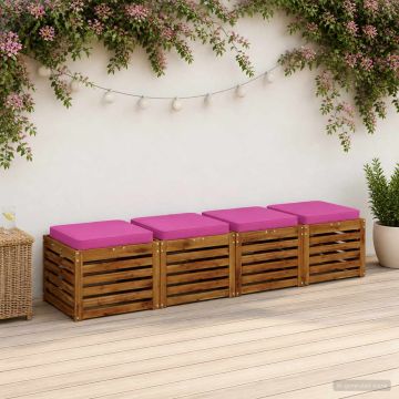 Cuscini per Sedia in 4 Pezzi VUGHT 4 pcs 100% Poliestere Rosa