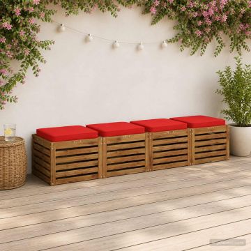 Cuscini per Sedia in 4 Pezzi VUGHT 4 pcs 100% Poliestere Rosso