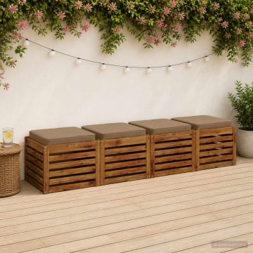 Cuscini per Sedia in 4 Pezzi VUGHT 4 pcs 100% Poliestere