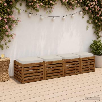 Cuscini per Sedia in 4 Pezzi VUGHT 4 pcs 100% Poliestere Bianco