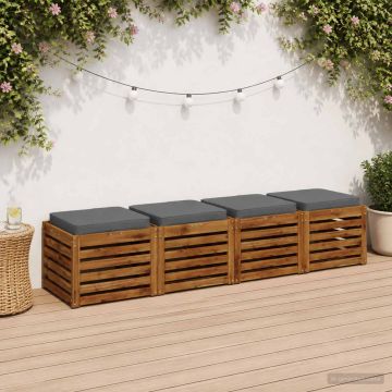 Cuscini per Sedia in 4 Pezzi VUGHT 4 pcs 100% Poliestere Blu