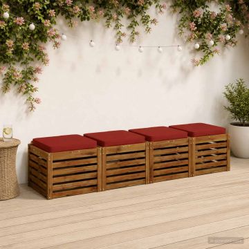Cuscini per Sedia in 4 Pezzi VUGHT 4 pcs 100% Poliestere Rosso