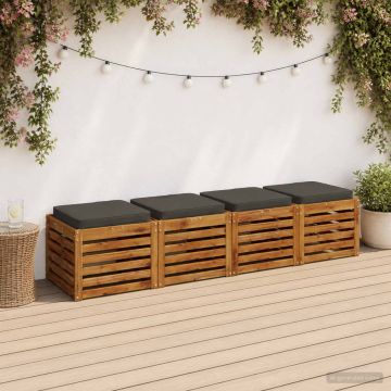 Cuscini per Sedia in 4 Pezzi VUGHT 4 pcs 100% Poliestere