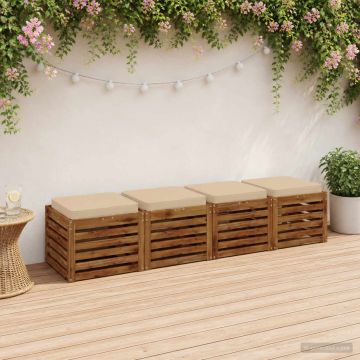 Cuscini per Sedia in 4 Pezzi VUGHT 4 pcs 100% Poliestere Crema