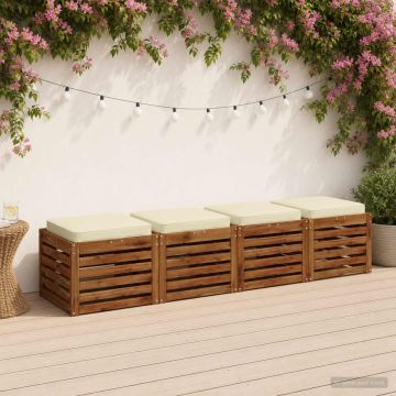 Cuscini per Sedia in 4 Pezzi VUGHT 4 pcs 100% Poliestere Crema