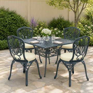 Cuscini per Sedia in 4 Pezzi SOEST 4 pz 100% Poliestere Crema