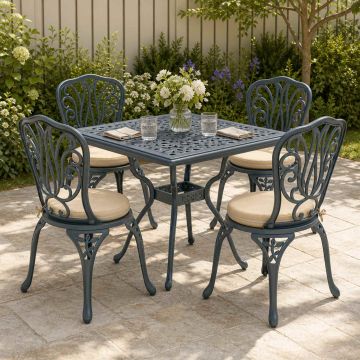 Cuscini per Sedia in 4 Pezzi SOEST 4 pz 100% Poliestere Crema
