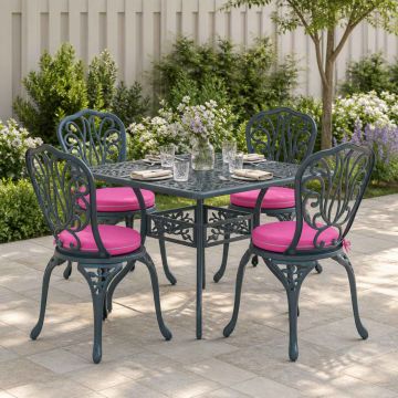 Cuscini per Sedia in 4 Pezzi SOEST 4 pz 100% Poliestere Rosa