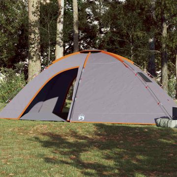 Tenda da Campeggio per 8 Persone Grigio e Arancione Impermeabile
