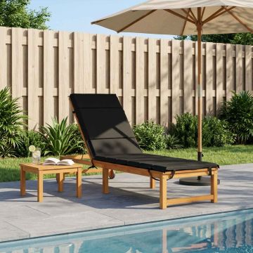 Cuscino per Lettino GEMERT 100% Poliestere Nero 200 x 50 x 3 cm