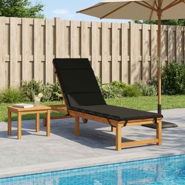 Cuscino per Lettino GEMERT 100% Poliestere Nero 200 x 50 x 3 cm