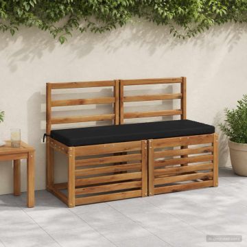 Cuscino per panchina SOEST 100% Poliestere Nero 110 x 40 x 5 cm