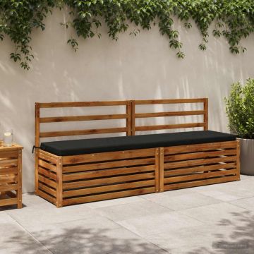 Cuscino per panchina SOEST 100% Poliestere Nero 200 x 40 x 5 cm
