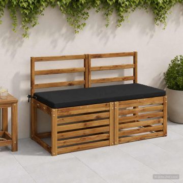 Cuscino per panchina SOEST 100% Poliestere Nero 120 x 50 x 5 cm