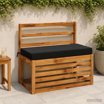 Cuscino per panchina SOEST 100% Poliestere Nero 80 x 40 x 8 cm