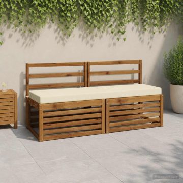 Cuscini per Panchina a 2 Pezzi SOEST 2 pz 100% Poliestere Crema