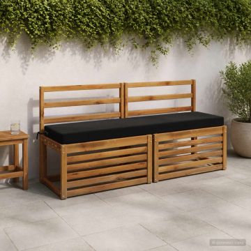 Cuscino per panchina SOEST 100% Poliestere Nero 150 x 40 x 8 cm