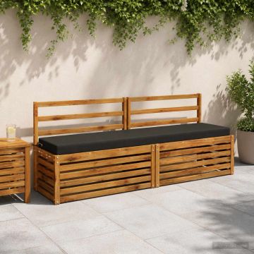 Cuscino per panchina SOEST 100% Poliestere Nero 170 x 40 x 8 cm