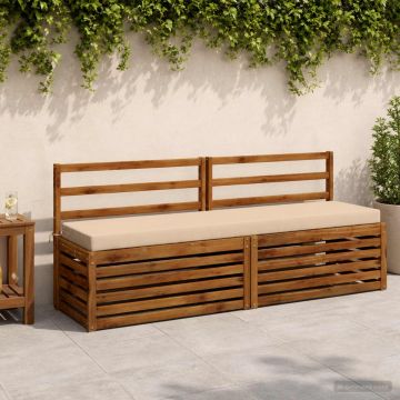 Cuscini per Panchina a 2 Pezzi SOEST 2 pz 100% Poliestere Crema