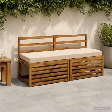 Cuscini per Panchina a 2 Pezzi SOEST 2 pz 100% Poliestere Crema