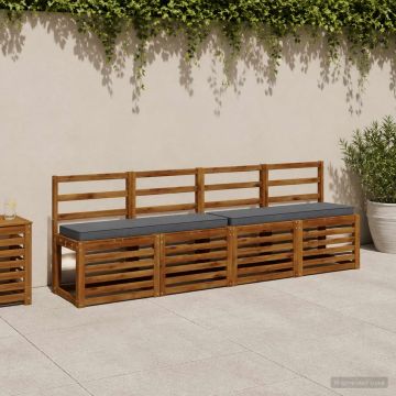 Cuscini per Panchina a 2 Pezzi VUGHT 2 pcs 100% Poliestere Blu