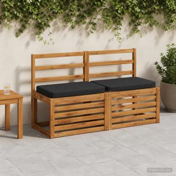 Cuscini per Panchina a 2 Pezzi VUGHT 2 pcs 100% Poliestere Nero