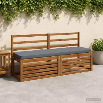 Cuscini per Panchina a 2 Pezzi VUGHT 2 pz 100% Poliestere Blu