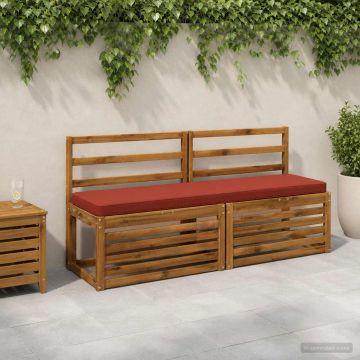 Cuscini per Panchina a 2 Pezzi VUGHT 2 pz 100% Poliestere Rosso