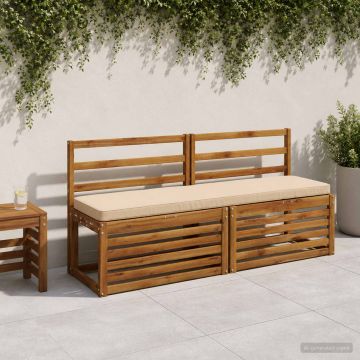 Cuscini per Panchina a 2 Pezzi VUGHT 2 pz 100% Poliestere Crema