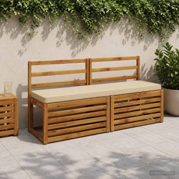 Cuscini per Panchina a 2 Pezzi VUGHT 2 pz 100% Poliestere Beige