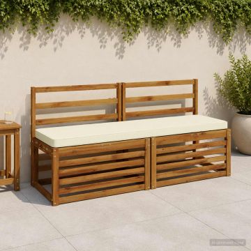 Cuscini per Panchina a 2 Pezzi VUGHT 2 pz 100% Poliestere Crema
