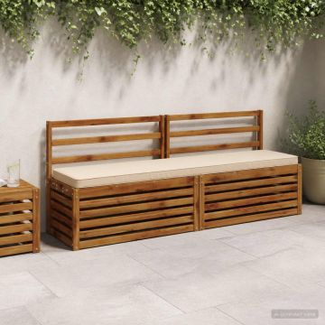Cuscini per Panchina a 2 Pezzi VUGHT 2 pz 100% Poliestere Crema