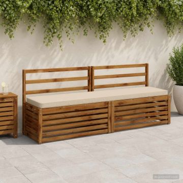 Cuscini per Panchina a 2 Pezzi VUGHT 2 pz 100% Poliestere Beige
