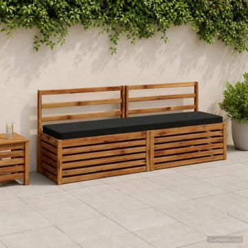 Cuscini per Panchina a 2 Pezzi VUGHT 2 pz 100% Poliestere Nero