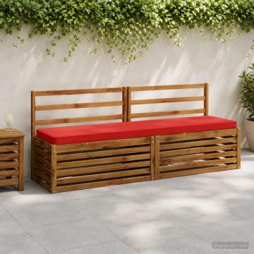 Cuscini per Panchina a 2 Pezzi VUGHT 2 pz 100% Poliestere Rosso