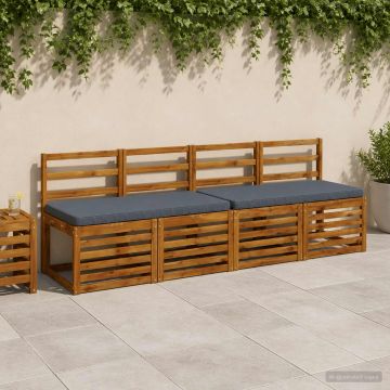 Cuscini per Panchina a 2 Pezzi VUGHT 2 pz 100% Poliestere Blu